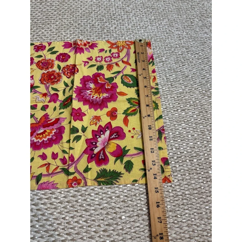 April Cornell Yellow Floral Cotton Napkins Set of 10 Boho Cottagecore country